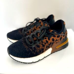 ASH Womens Krush Mohair Cheetah Print Lace Up Sneakers Sz 38 / 7.5-8 Brown Black